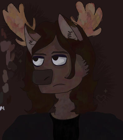 brutalmoose sona (first time drawing anthro! 2023)